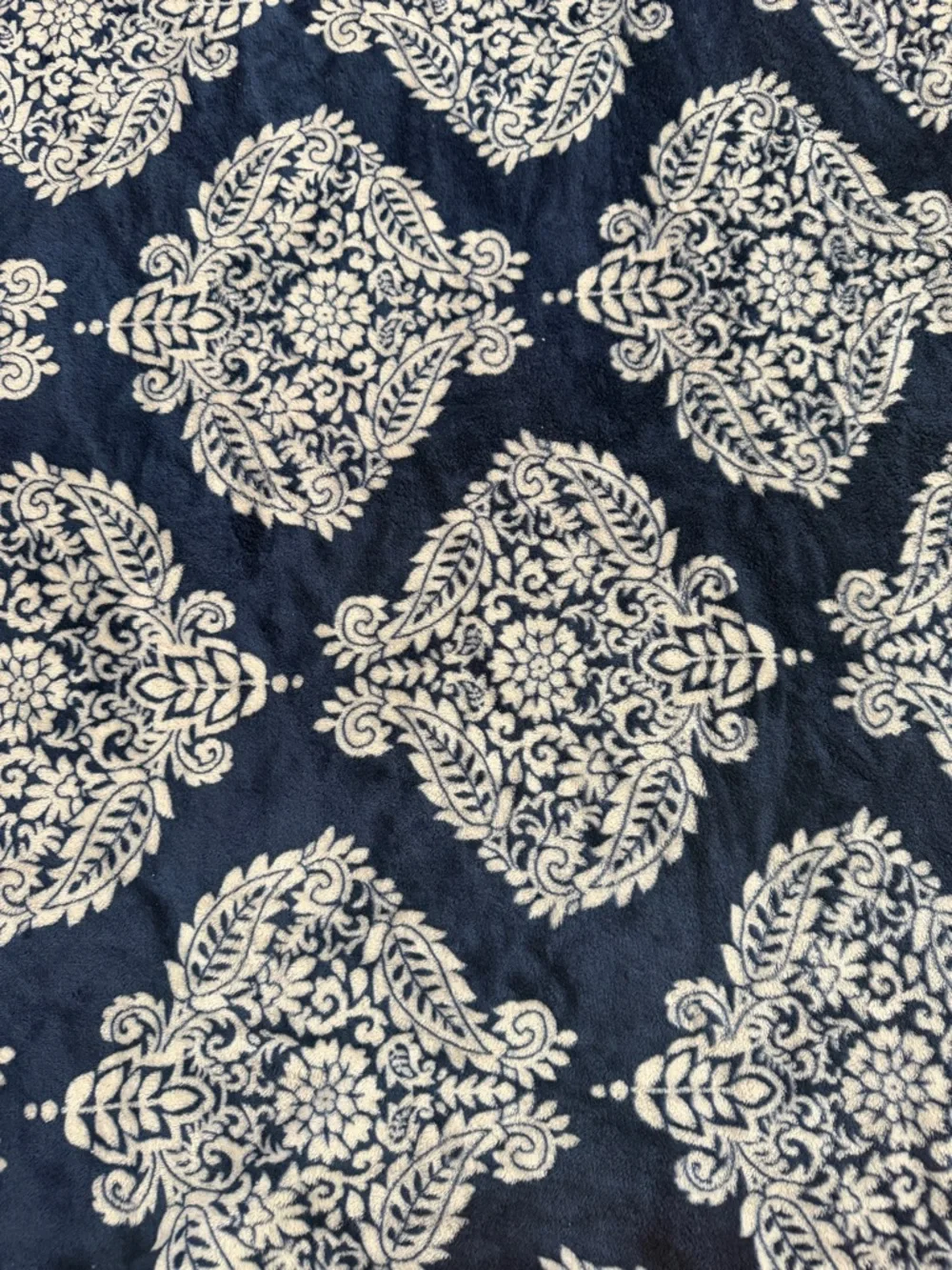 Navy Blue and White Decorative Throw Blanket - Picture 4 of 4